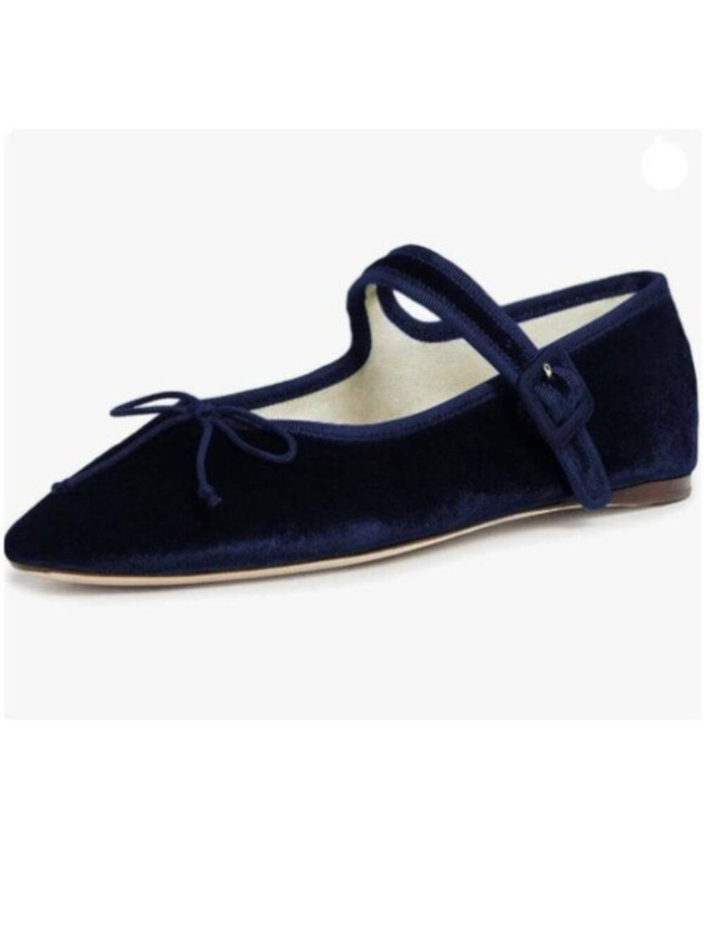 miss left Women Bowknot Ankle Strap Mary Jane Classic Closed Round Toe Flat Blue
